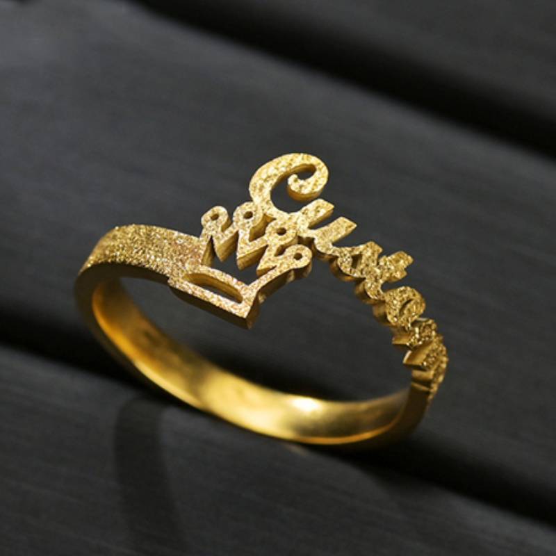 Womens Stainless Steel Ring Frosted Geometric Design Electroplated Fashion Jewelry Statement Ring Elegant For Women