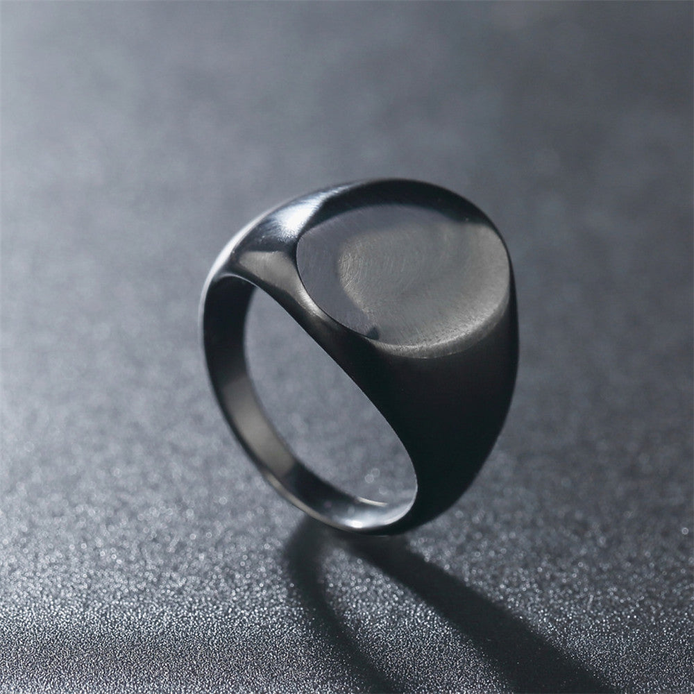 Unisex Titanium Steel Ring Glossy Oval Fashion Durable Everyday Wear Accessory Classic Jewels For Any Occasion