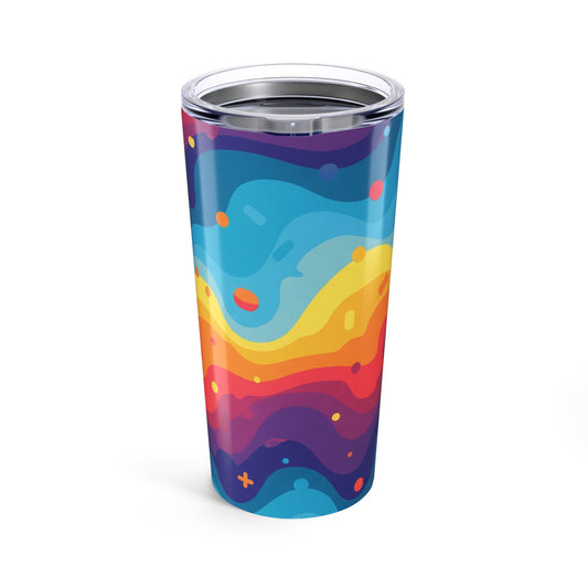 20oz Stainless Steel Printed Tumbler Double Wall Vacuum Insulation Spill Resistant Keeps Drinks Hot Or Cold All Day