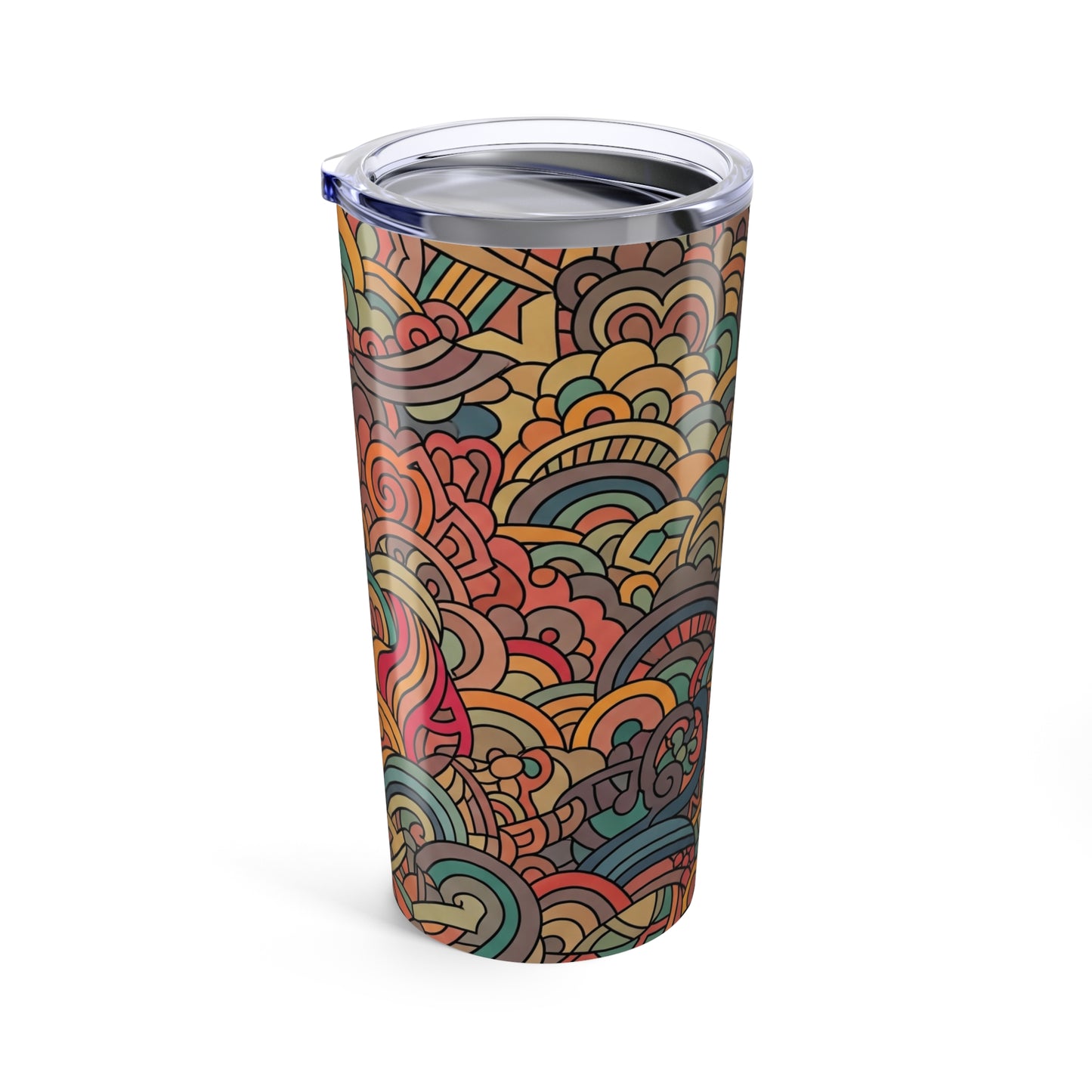 20 Oz Stainless Steel Tumbler With Double Wall Vacuum Insulation Leak Proof And Printed Pattern For Hot Or Cold