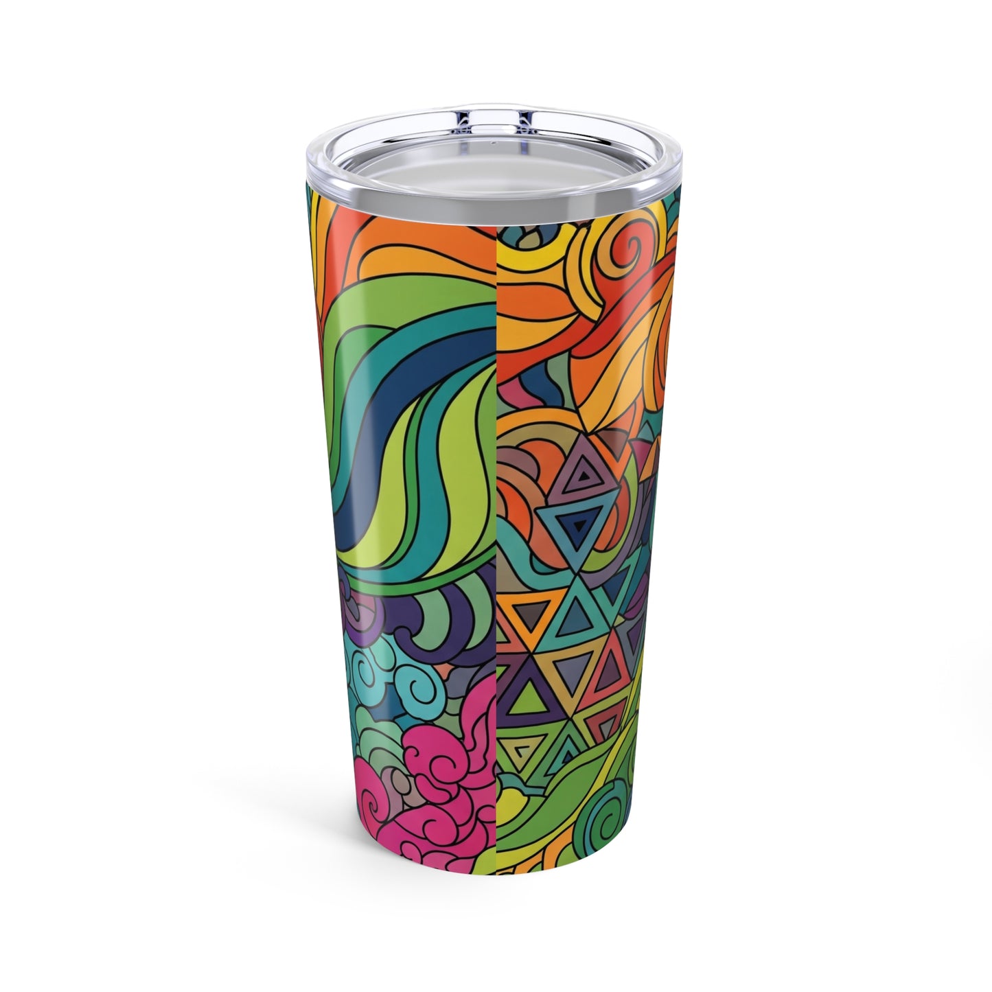 20 Oz Stainless Steel Tumbler With Double Wall Vacuum Insulation Spill Resistant Travel Mug Printed Dishwasher Safe