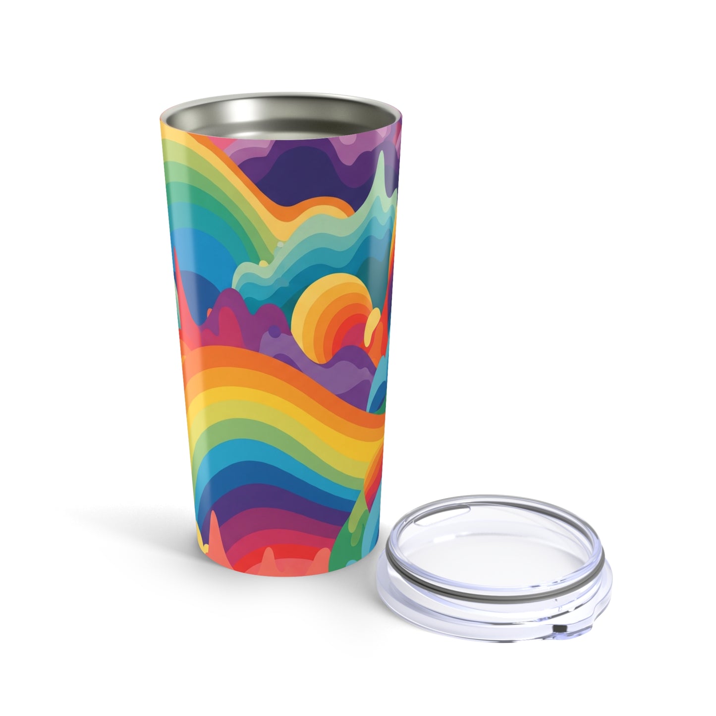 20oz Stainless Steel Tumbler With Printed Artwork Double Wall Vacuum Insulated Leak Proof Spill Resistant Travel