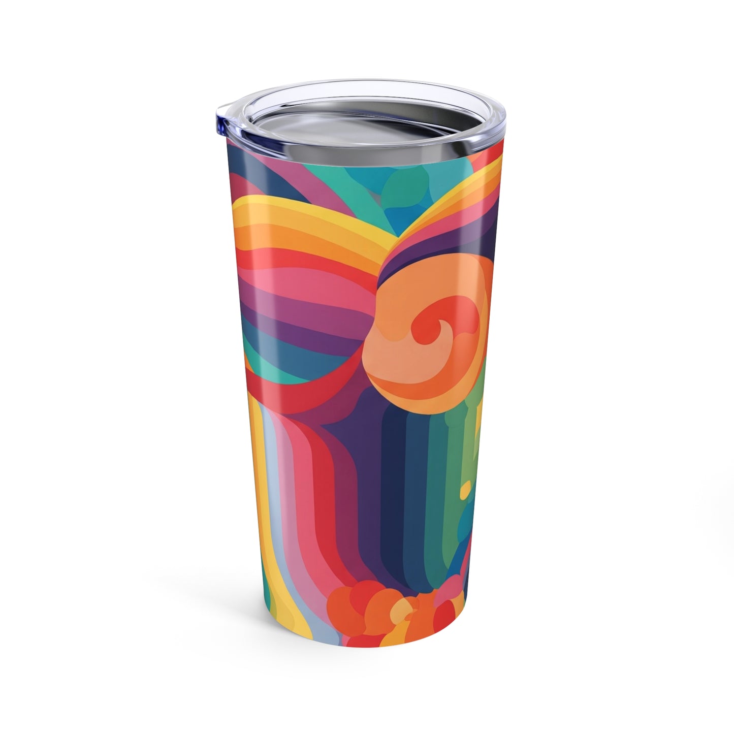 20 Oz Stainless Steel Printed Tumbler With Double Wall Vacuum Insulation Travel Mug Durable Spill Proof Coffee Cup