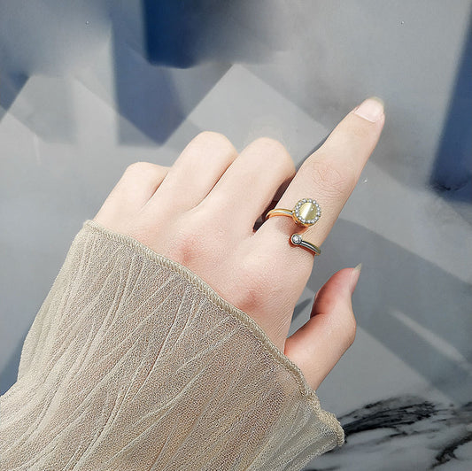 Simple Fashion Ring for Women Adjustable Gold Tone Jewelry