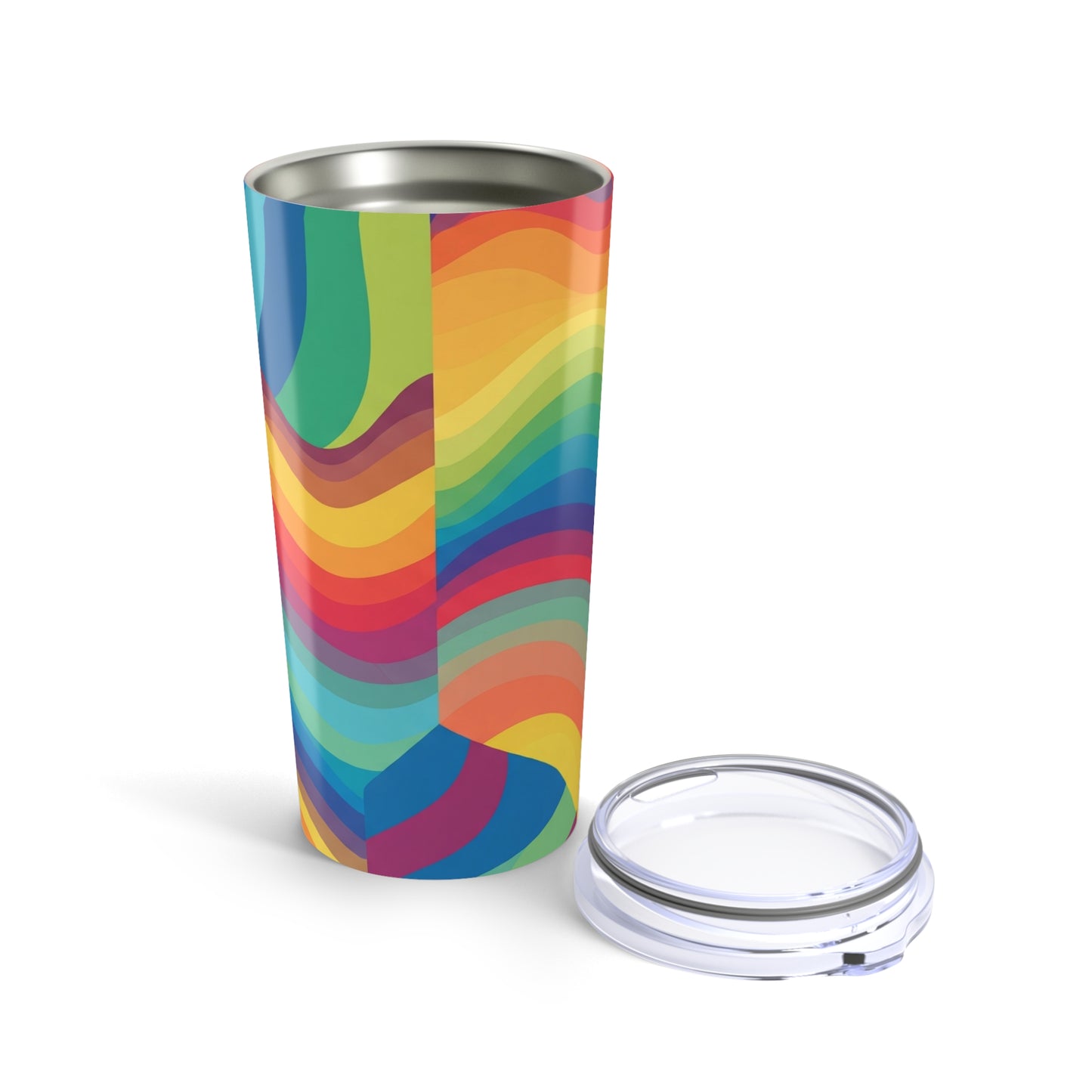 20 Ounce Steel Travel Mug With Printed Graphics Insulated Leak Proof Thermal Durable Hot Cold Drink Container Lid