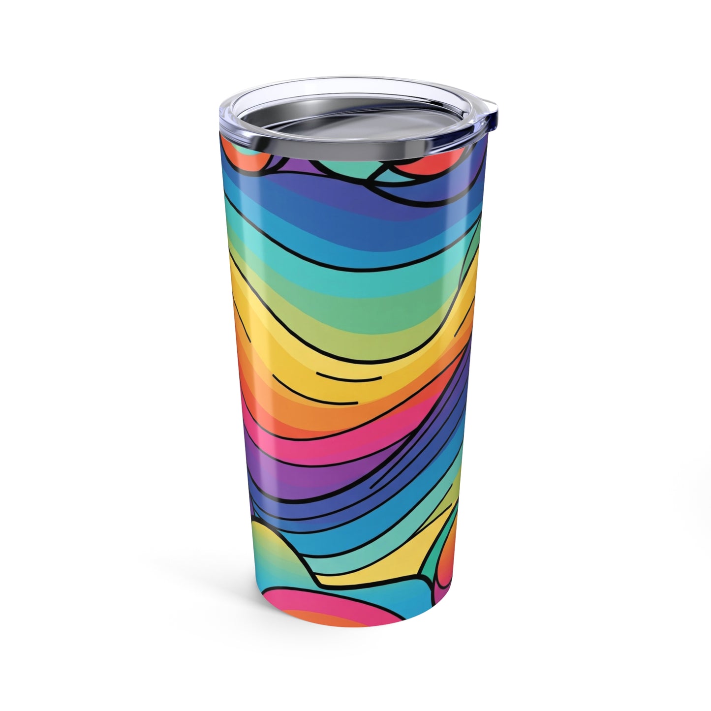 20oz Stainless Steel Tumbler With Double Wall Vacuum Insulation Spill Resistant Durable Printed Hot Cold Travel Mug