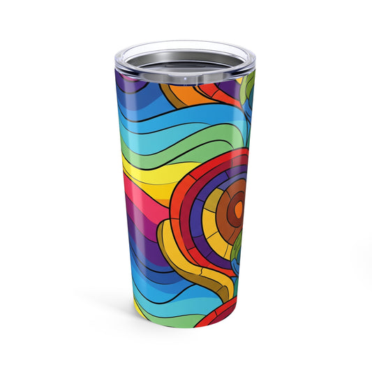 20oz Stainless Steel Travel Mug With Vibrant Printed Design Double Wall Vacuum Insulated Spill Resistant