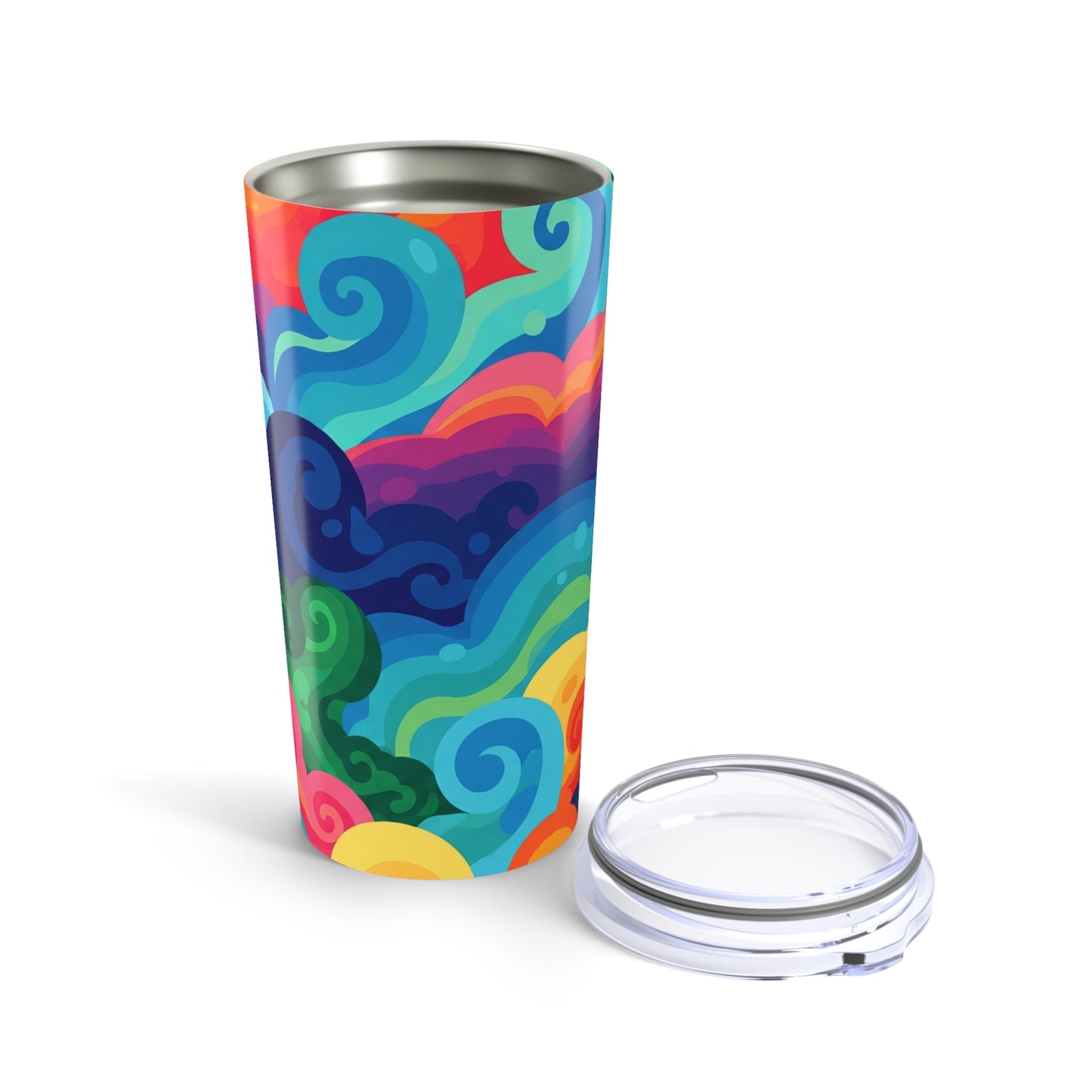20oz Stainless Steel Tumbler With Printed Design Double Wall Vacuum Insulated Spill Resistant Thermal Coffee Mug