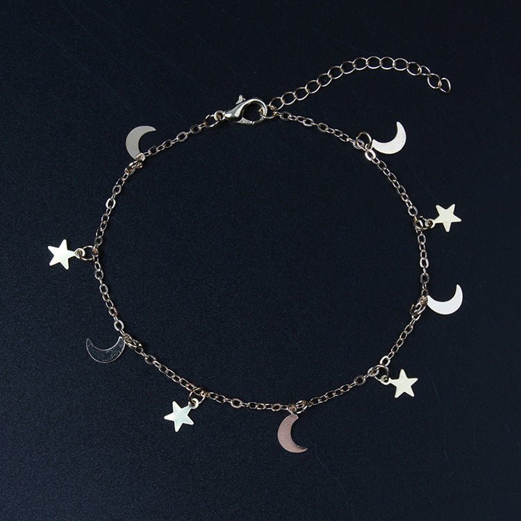 Star And Moon Bracelet Adjustable Alloy Chain With Celestial Charms Gift Ready Golden And Silver Extender Luxe