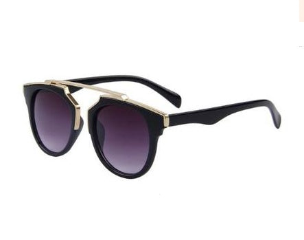 Cat Eye Sunglasses For Women And Men Oval Resin Lens Fashion Eyewear Bright Black Frame Unisex Use Retro Style