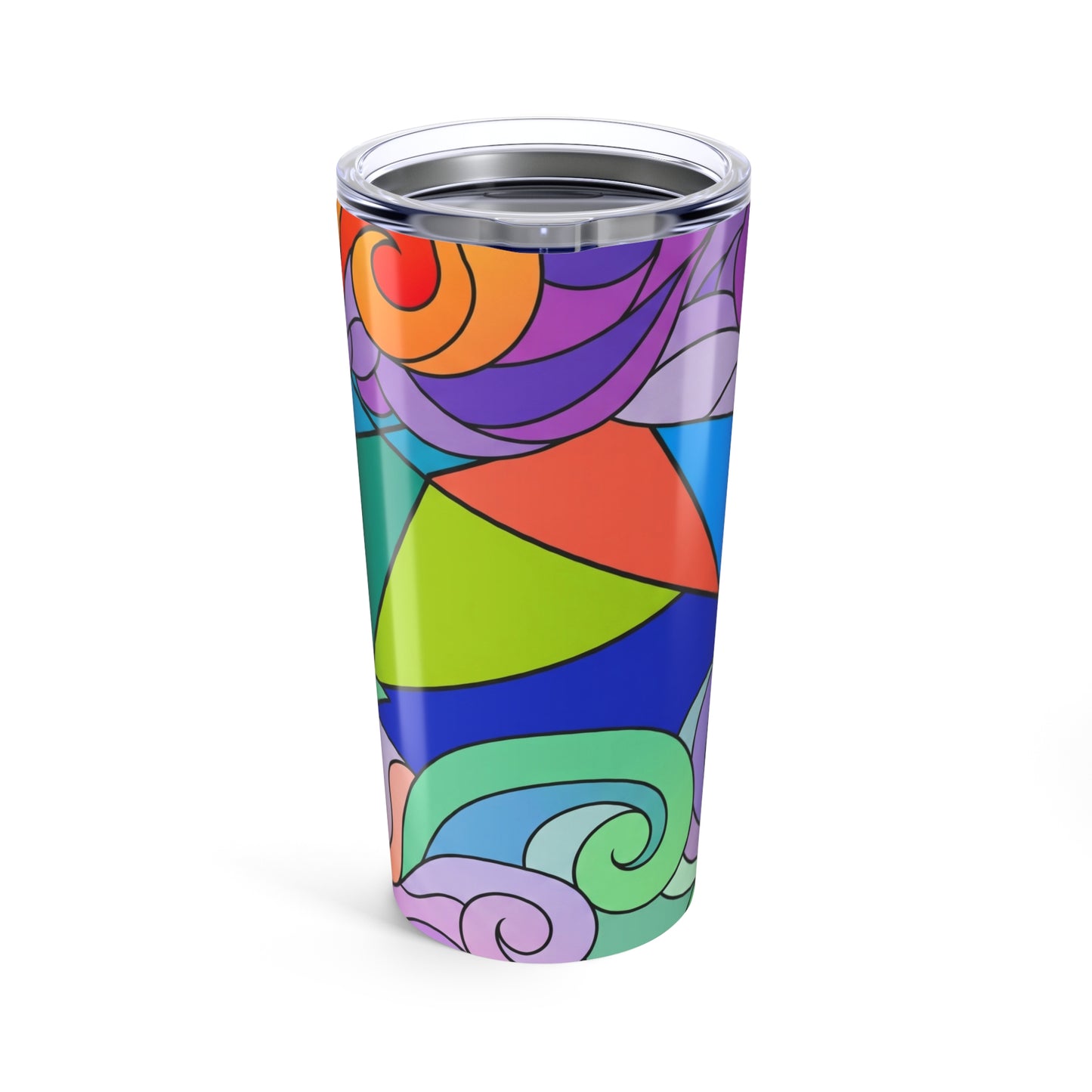 20oz Stainless Steel Tumbler With Printed Design Double Wall Vacuum Insulated Spill Resistant Durable Travel