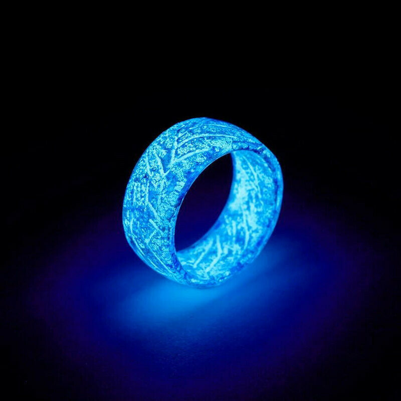 Unisex Luminous Crackle Ring Acrylic Geometric Design Glow In The Dark Jewelry For Men Women Teens Festival Gift