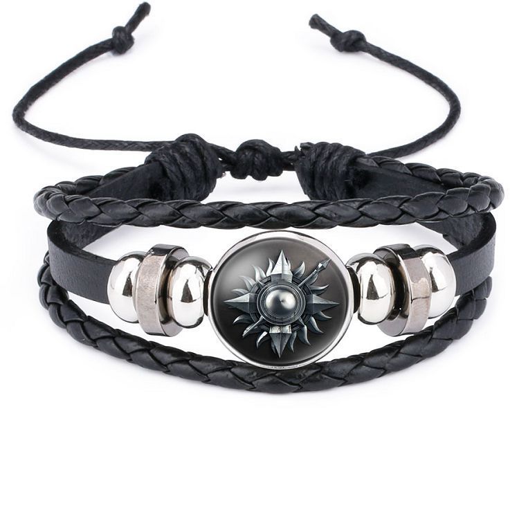 Unisex Leather Bracelets Animal Zodiac Design Woven Rope Wristband Individually Packed for Men and Women Style