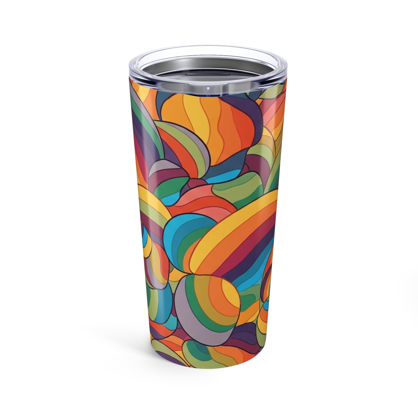 20 Ounce Stainless Steel Tumbler With Vibrant Printed Design Double Wall Vacuum Insulated Spill Resistant Travel