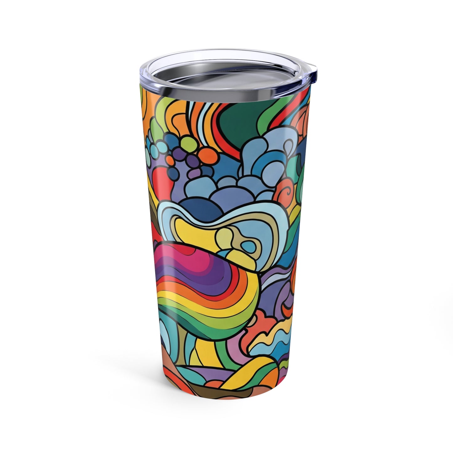 20oz Stainless Steel Tumbler With Printed Design Double Wall Vacuum Insulation Spill Proof Travel Mug