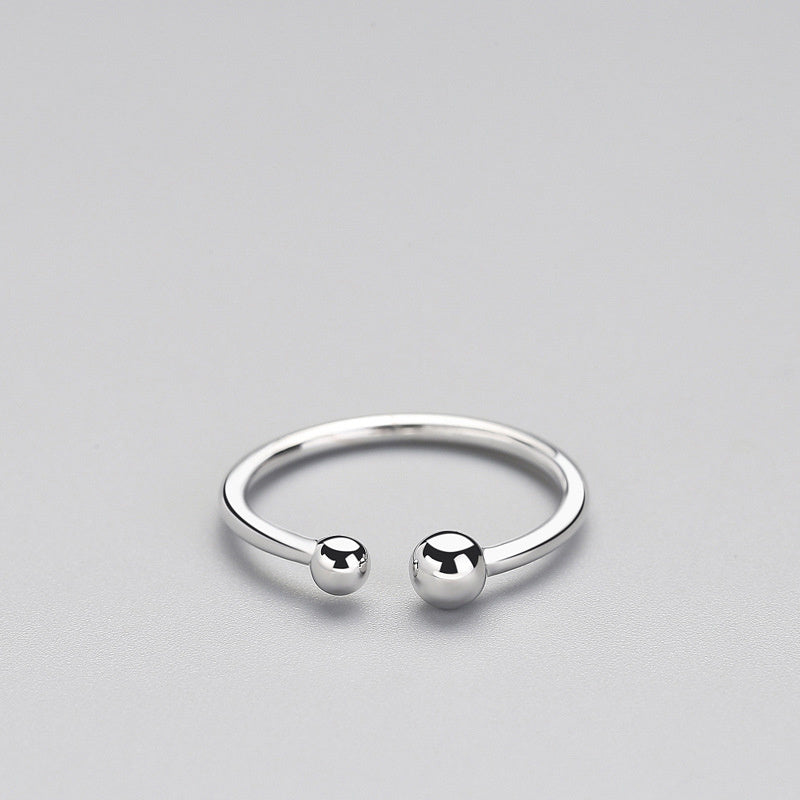 S925 Sterling Silver Ring Thai Silver Hollow Water Wave Tail Ring