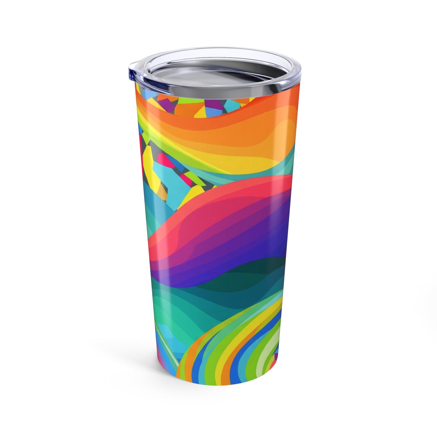 20 Ounce Stainless Steel Tumbler With Double Wall Vacuum Insulation Spill Resistant Travel Mug Printed Design All