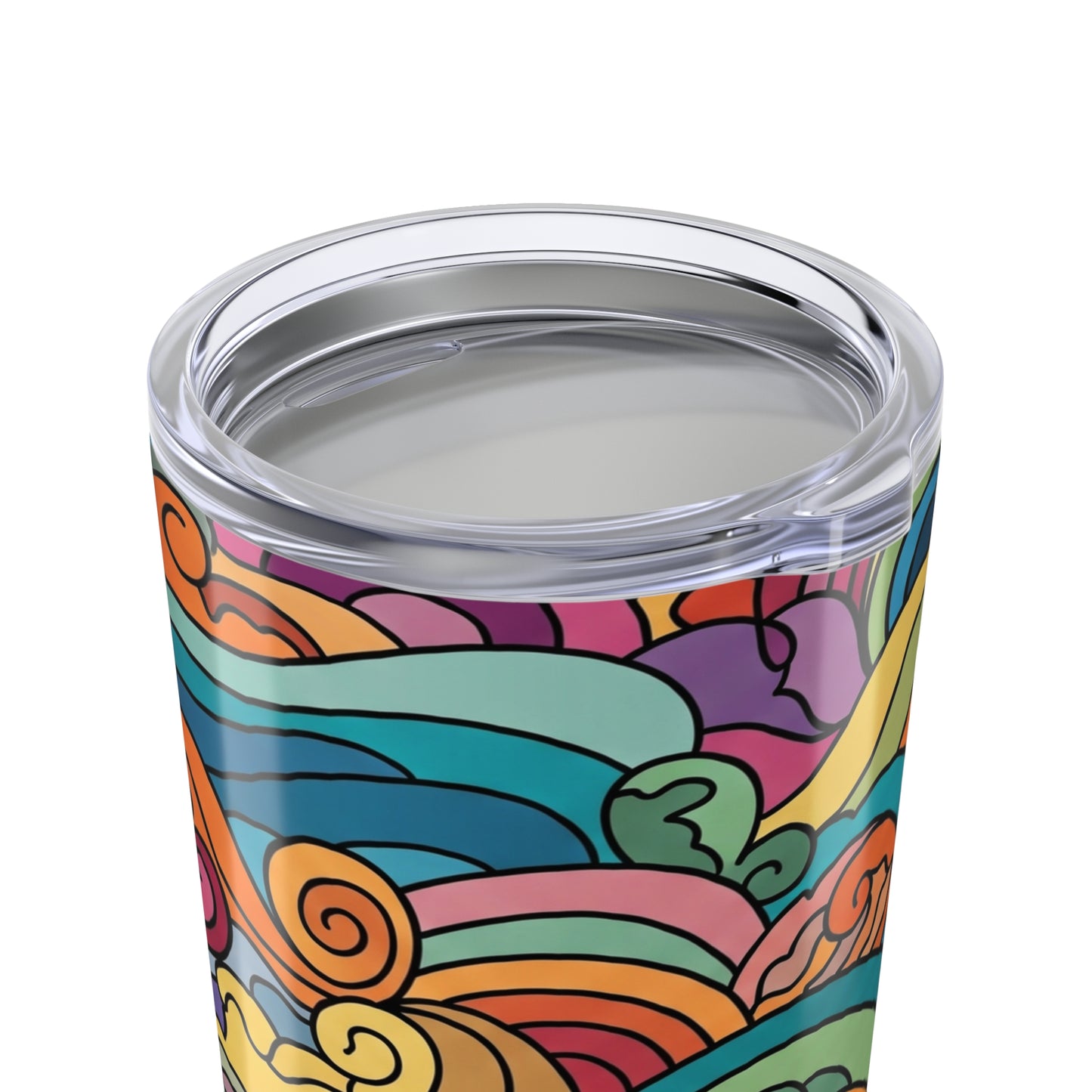 20oz Stainless Steel Printed Design Tumbler With Double Wall Vacuum Insulation Spill Resistant Thermal Coffee Mug