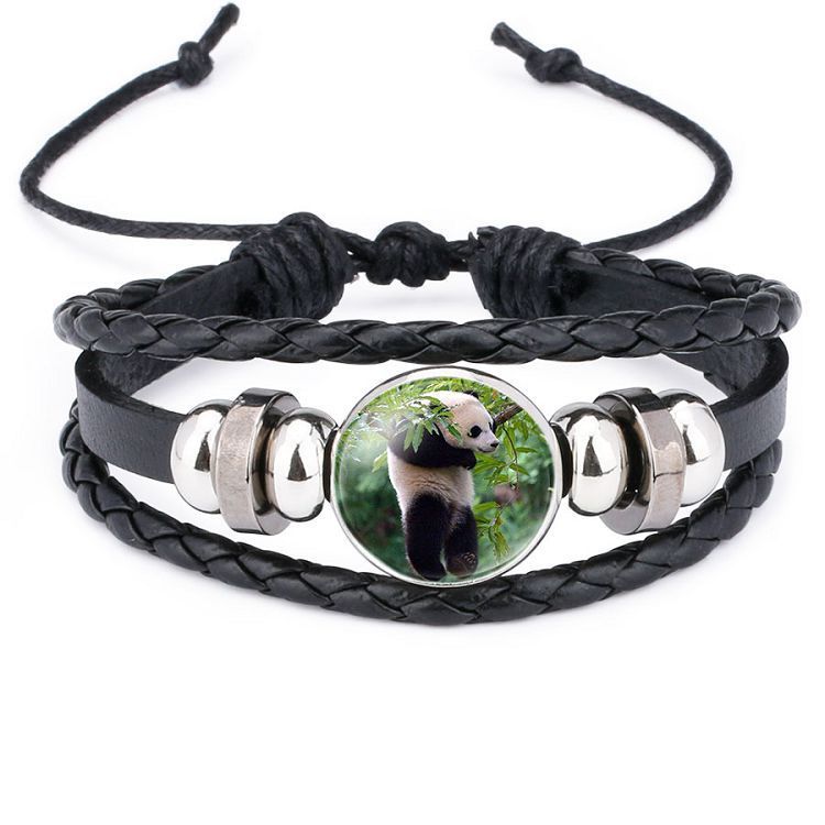 Womens Braided Leather Bracelet With Crystal Inlay Ethnic Style Adjustable Length Glass Bead Jewelry For Women