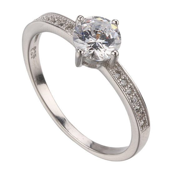 Gold Plated Diamond Ring Heart Eight Arrows Wedding Band For Men And Women White Copper Jewelry Classic Finish
