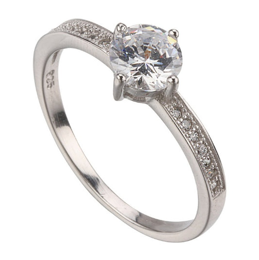 Gold Plated Diamond Ring Heart Eight Arrows Wedding Band For Men And Women White Copper Jewelry Classic Finish