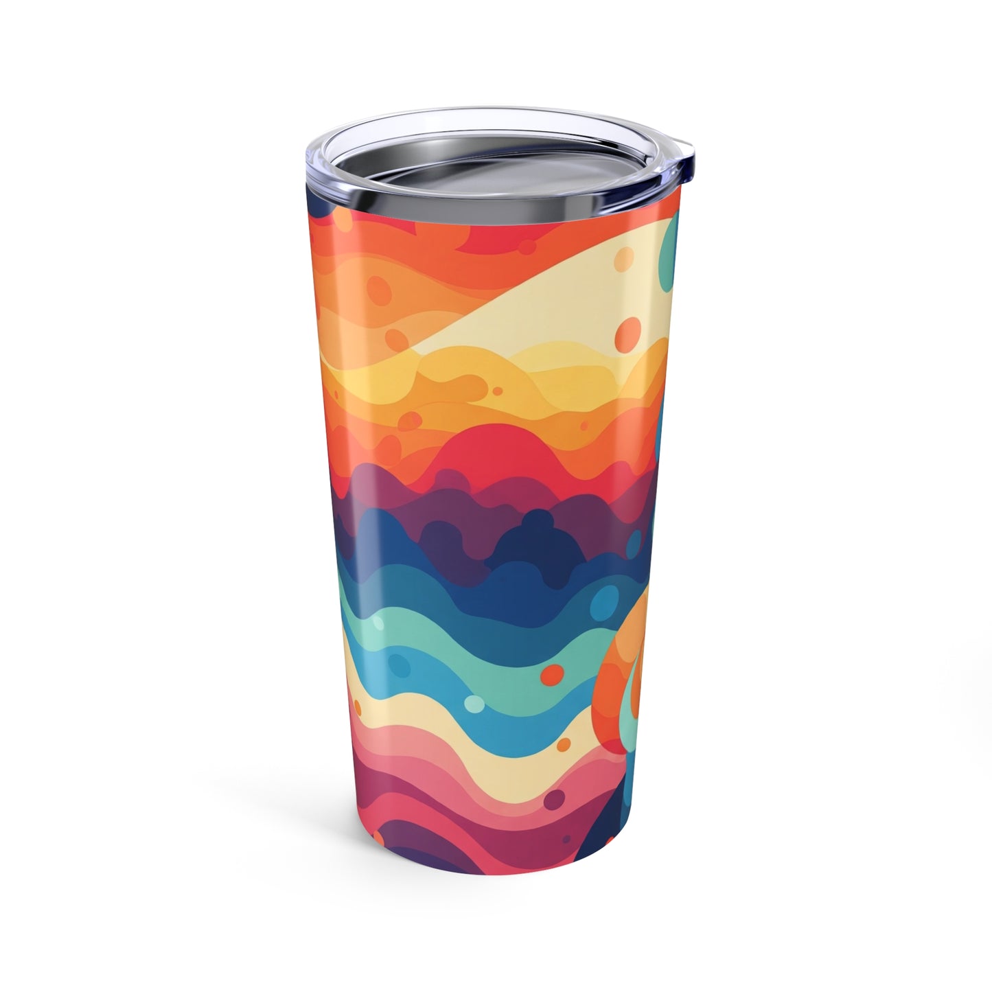 20 Ounce Stainless Steel Tumbler With Printed Design Double Wall Vacuum Insulation Spill Resistant Thermal