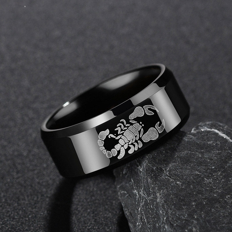 Mens Stainless Steel Scorpion Ring Insect Design Durable Metal Jewelry Band Statement Ring for Him Bold Modern