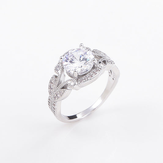 Women Princess Diamond Ring Heart Shaped Alloy Electroplated Artificial Gemstone Engagement Gift For Her Sparkle