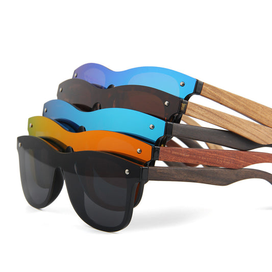Wooden Polarized Sunglasses For Men And Women UV 400 TAC Lenses Bamboo Wood Mirror Leg Design For Everyday Use