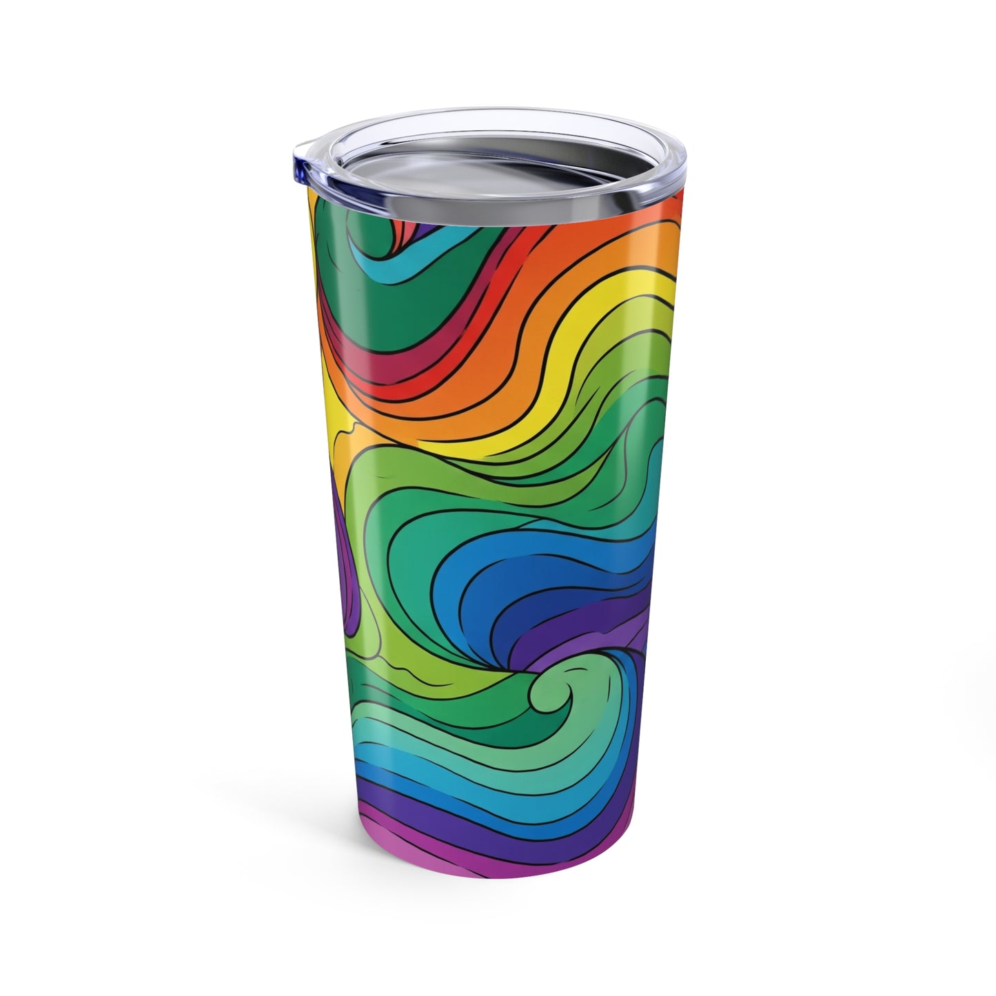 20oz Stainless Steel Tumbler With Printed Design Vacuum Insulated Spill Resistant Durable Hot Cold Drink Container