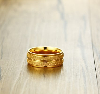 Titanium Steel Ring 8mm Wide Matte Finish Electroplated Scrub Band Unisex Fashion Accessory Durable Daily Wear