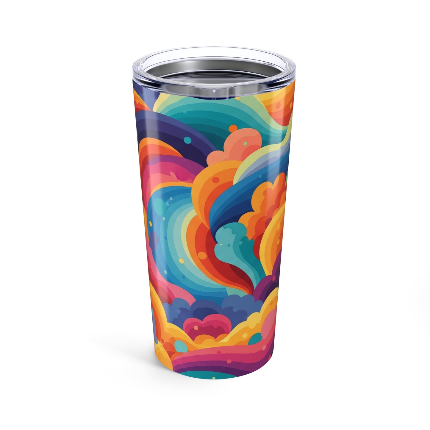 20 Oz Stainless Steel Tumbler With Double Wall Vacuum Insulation Spill Resistant BPA Free Printed Design Drink