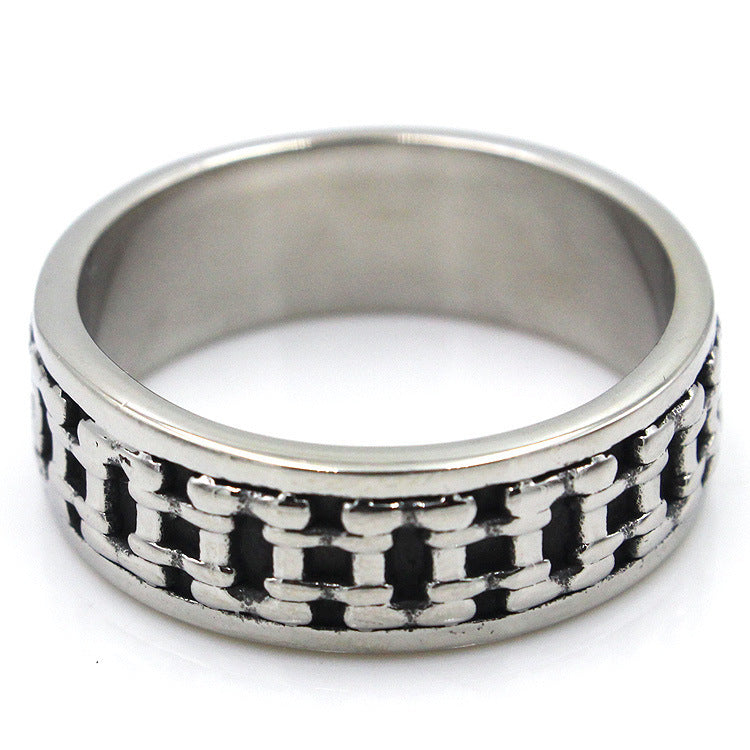 Vintage Mesh Woven Titanium Steel Ring For Men Skull Pattern Unisex 8mm Band Durable Everyday Wear Style Today