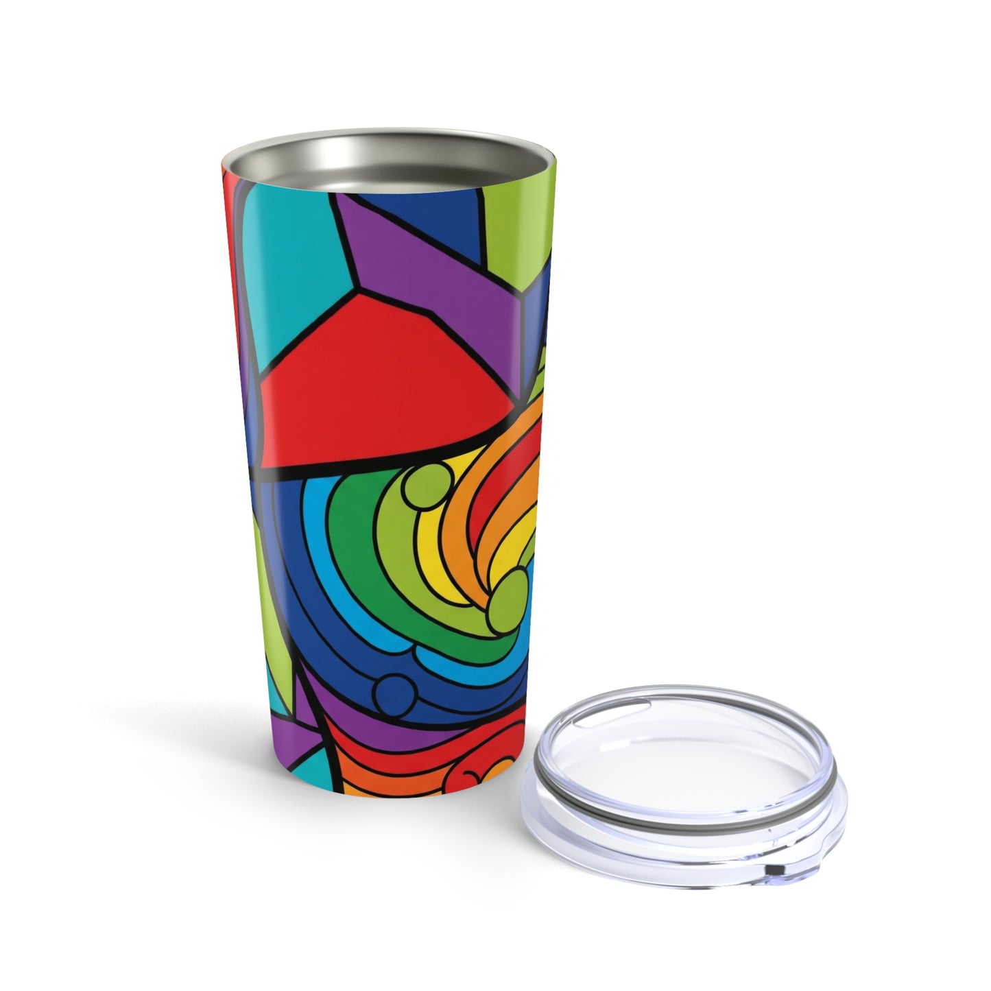 20oz Stainless Steel Tumbler With Printed Artwork Double Wall Vacuum Insulation Spill Resistant Travel Mug Durable