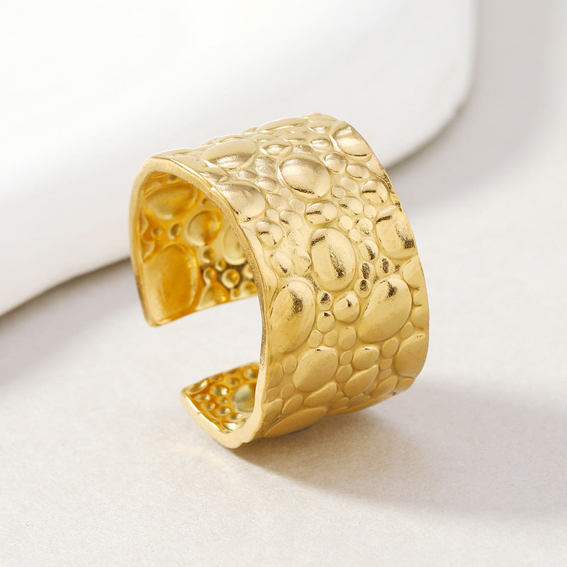 Unisex Stainless Steel Ring Electroplated Geometric Round Design Ornament Fashion Jewelry GarlandSpecial Garland