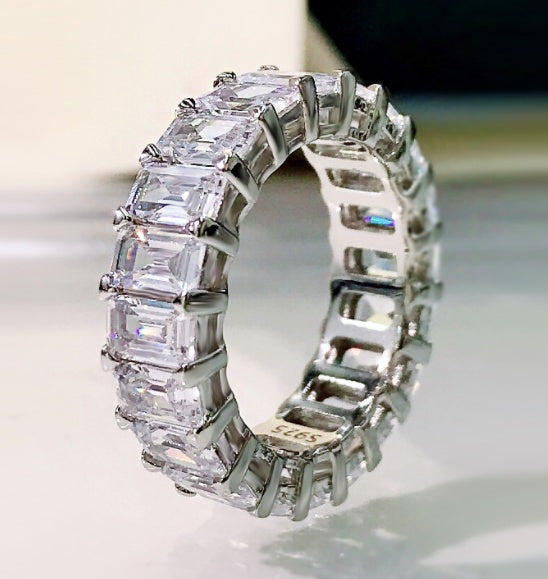 Iridescent Zircon Ring Shape Micro Set Geometric Design Alloy Hip Hop Jewelry Geometric Statement Elegant Chic