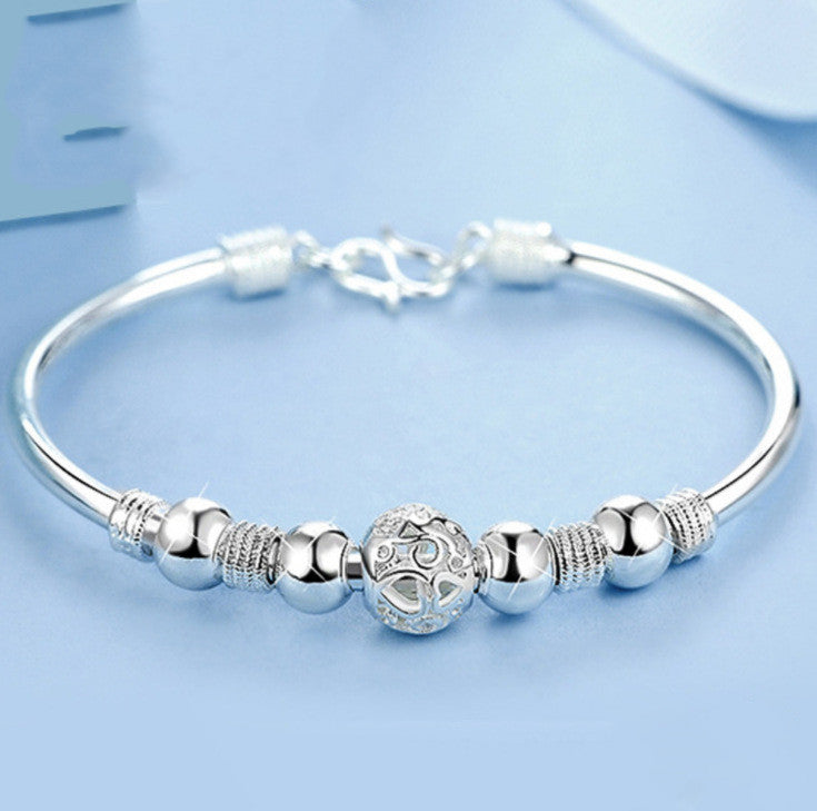 Womens Retro Copper Silver Plated Beaded Bracelet With Lantern Clasp Fashion Jewelry For Women And Gifts Ready