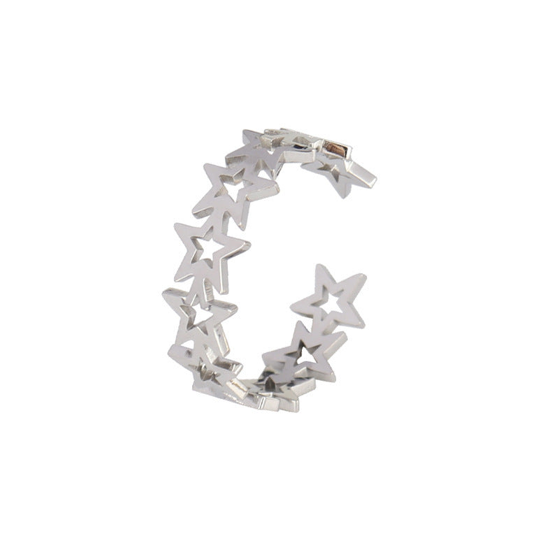 Stainless Steel Geometric Ring Natural Style Women Gold Silver Trendy Fashion Hip Hop Minimal Jewelry Timeless