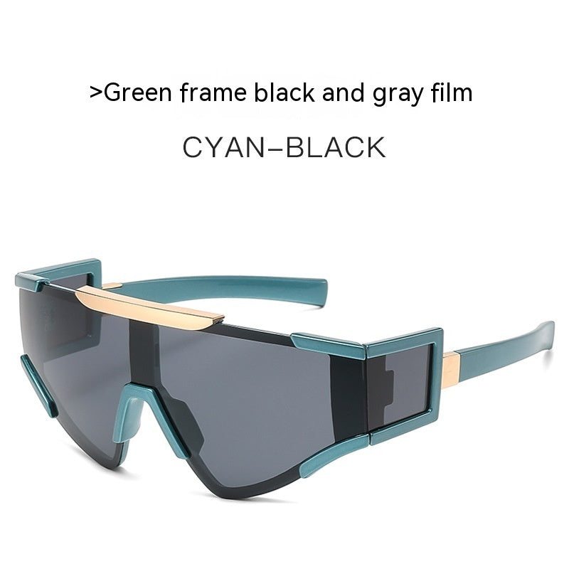 Mens Cycling Sunglasses Outdoor Sports Full Frame UV Protection Special Shaped Mirror Glasses PC Frame Comfort