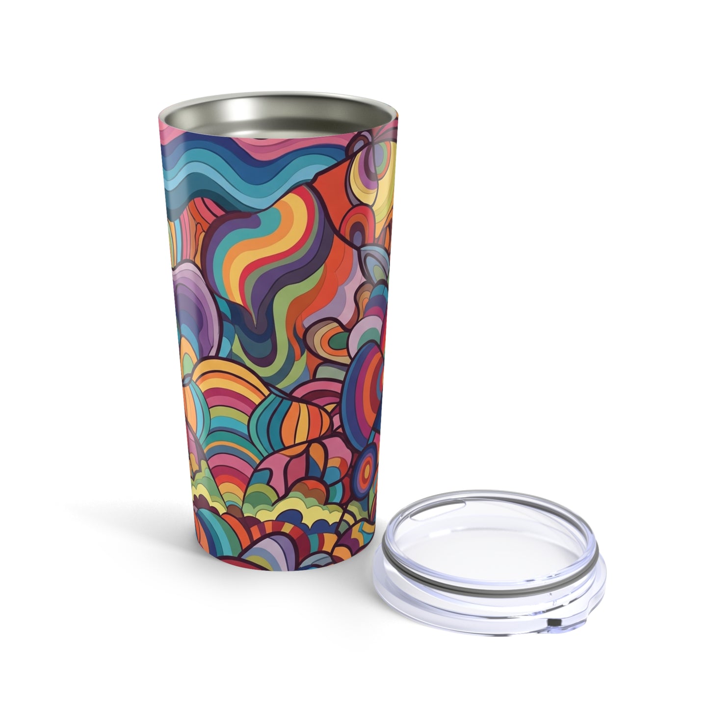 20oz Stainless Steel Tumbler With Printed Graphic Vacuum Insulated Spill Resistant Thermal Mug For Hot And Cold