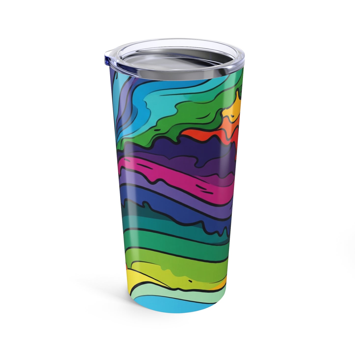20oz Stainless Steel Travel Mug With Printed Artwork Double Wall Vacuum Insulation Spill Resistant Drinking Tumbler