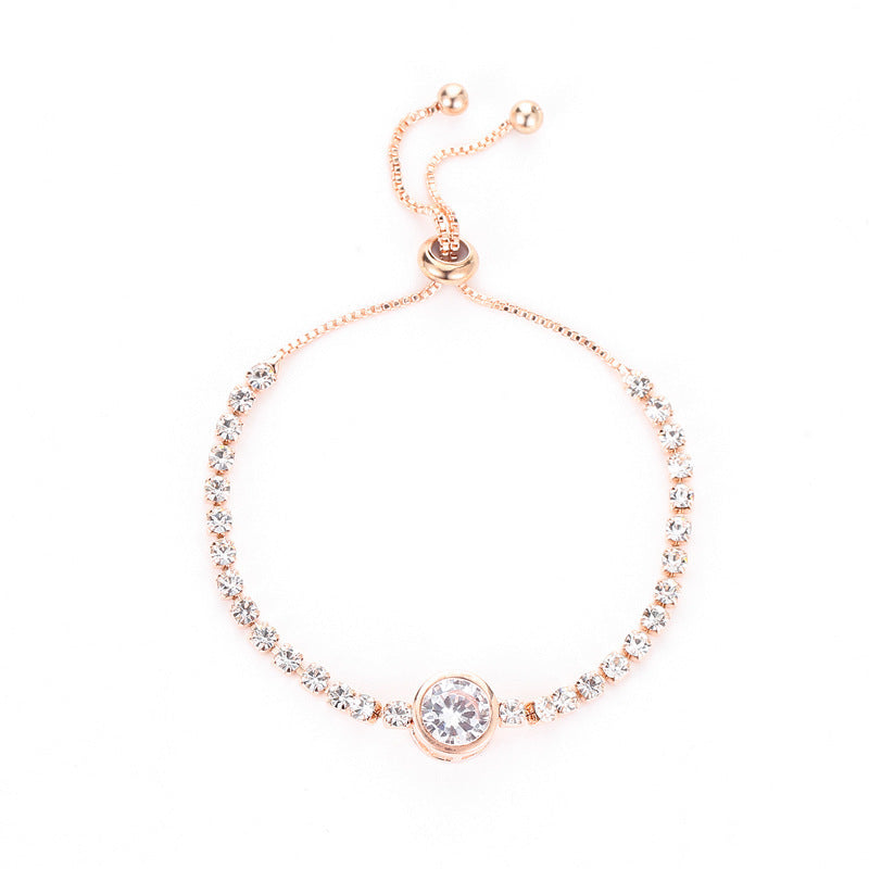 Womens Alloy Adjustable Diamond Drop Gem Bracelet Jewelry