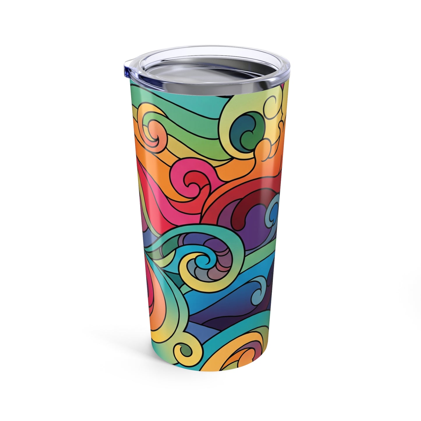 20 Oz Stainless Steel Printed Tumbler With Double Wall Vacuum Insulation Spill Resistant For Hot And Cold Beverages