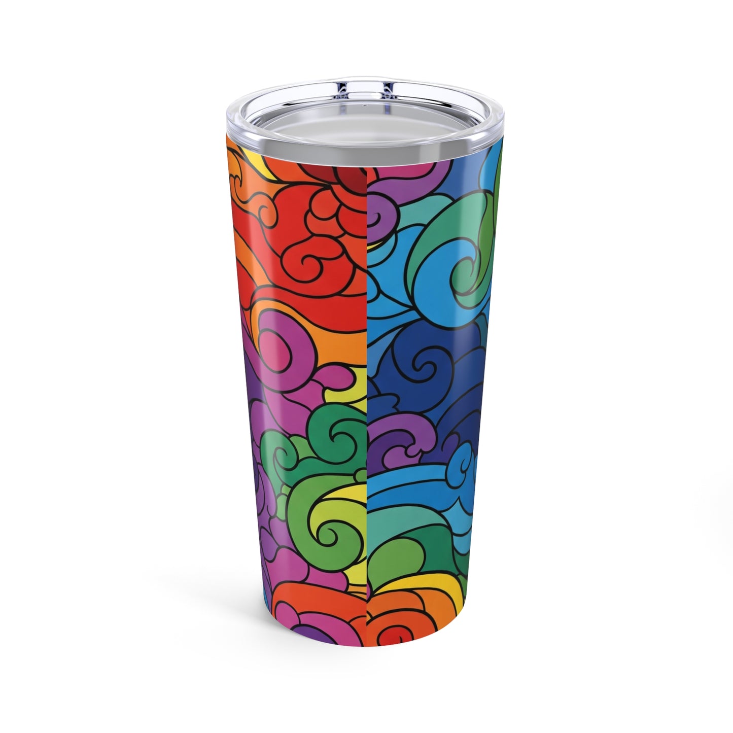 20 Oz Printed Stainless Steel Tumbler With Double Wall Vacuum Insulation Spill Proof Lid For Hot And Cold Drinks