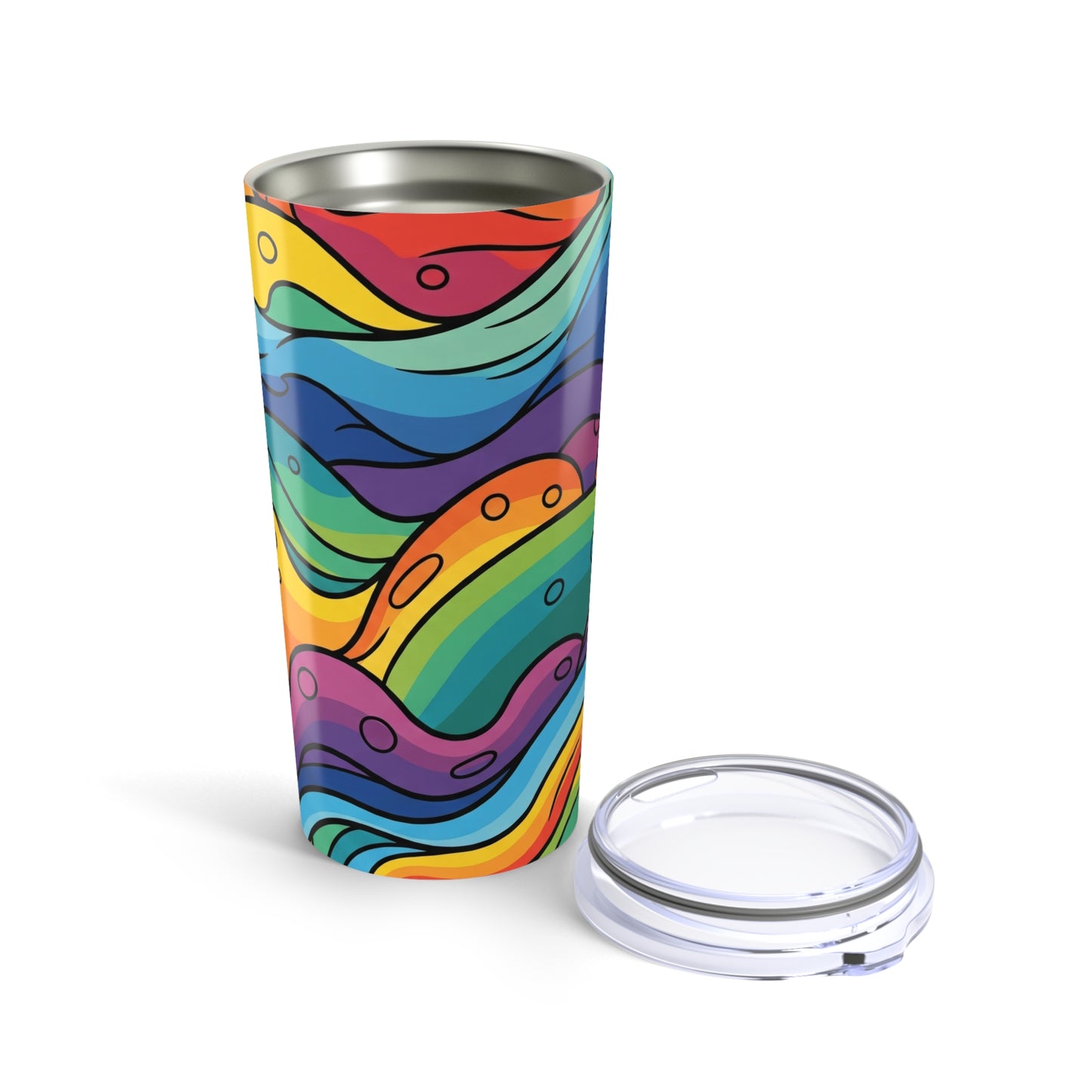 20 Oz Stainless Steel Travel Mug With Double Wall Vacuum Insulation Leak Proof BPA Free Printed For Hot And Cold