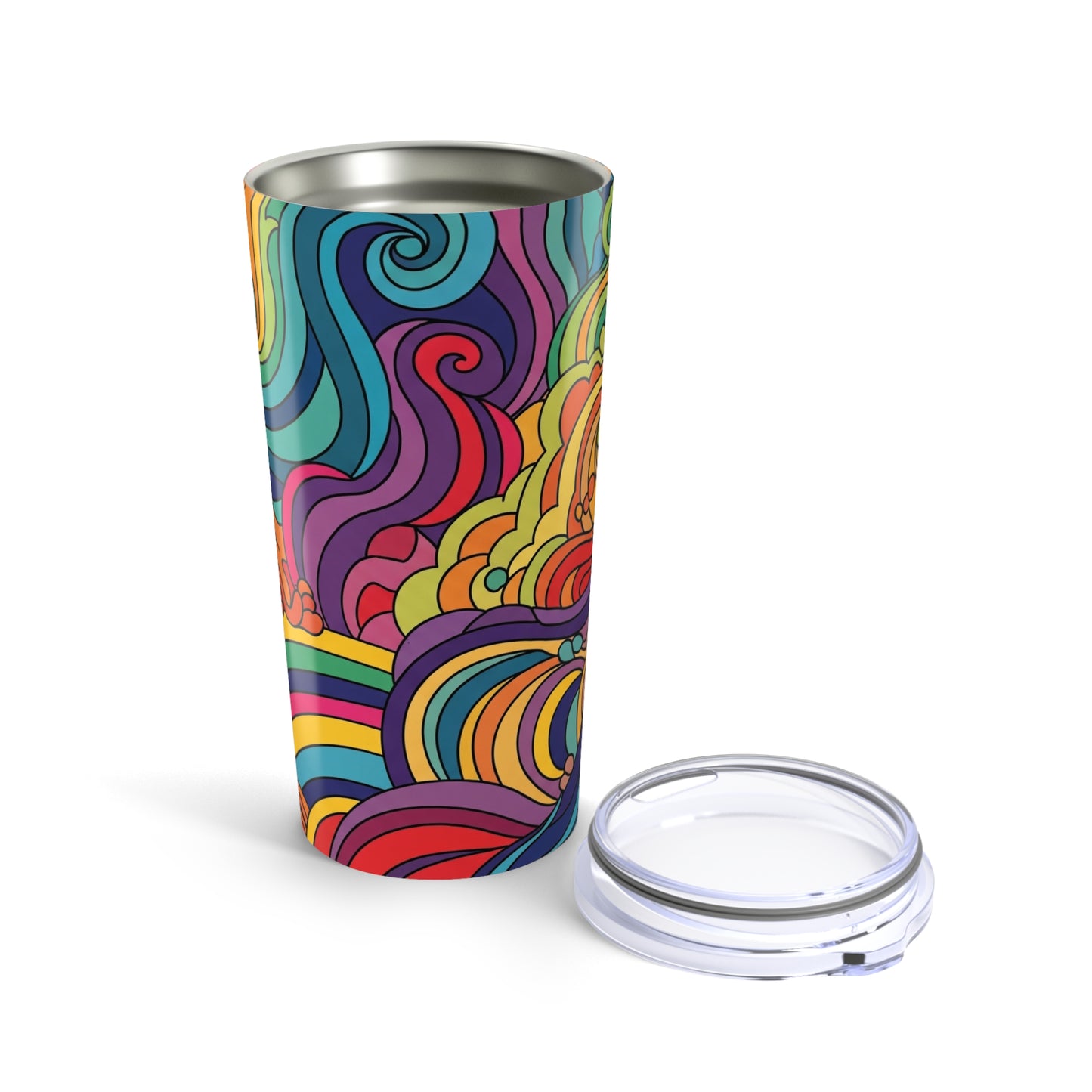 20Oz Stainless Steel Travel Mug With Double Wall Vacuum Insulation Spill Resistant Durable Printed Hot And Cold