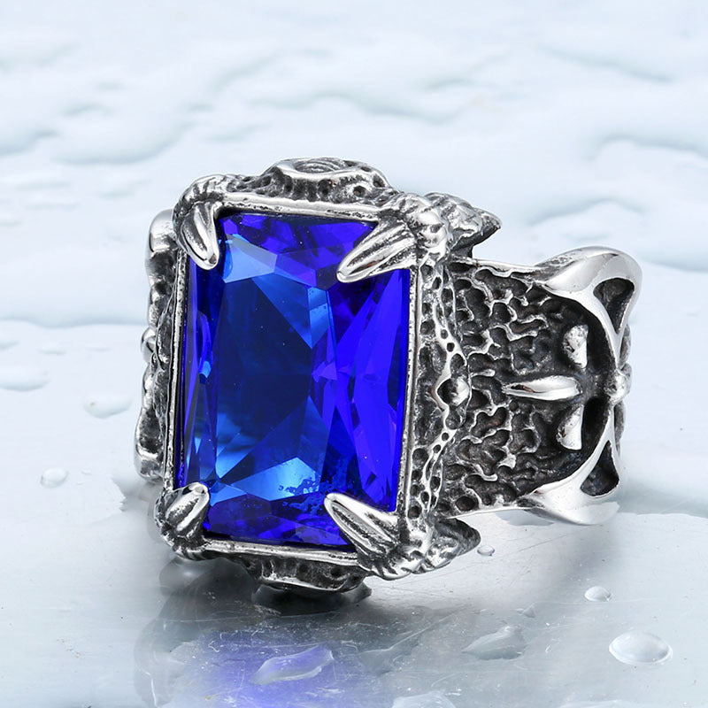 Mens Stainless Steel Crown Ring With Vintage Stone Inlay For Anniversary Gift And Statement Jewelry Wide For Men