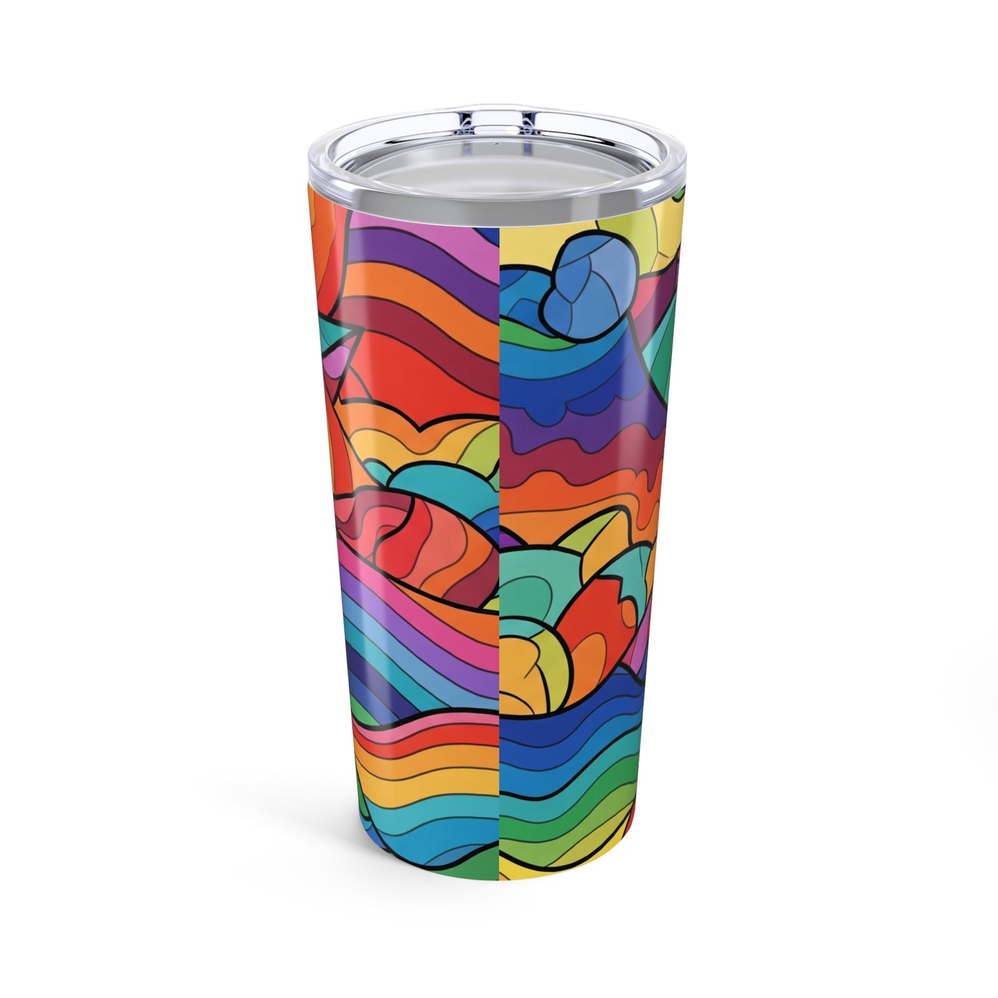 20oz Stainless Steel Travel Mug With Double Wall Vacuum Insulation Spill Resistant Printed Design Coffee Cup