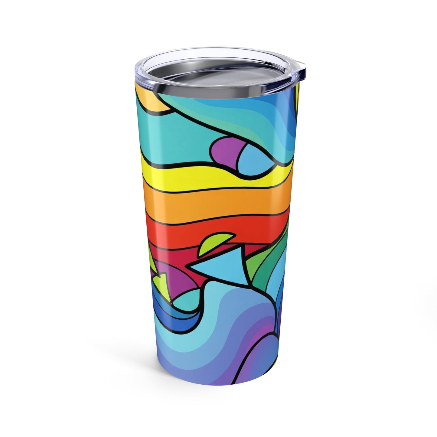 20oz Stainless Steel Tumbler With Printed Design Double Wall Vacuum Insulated Leak Proof Travel Mug With Lid