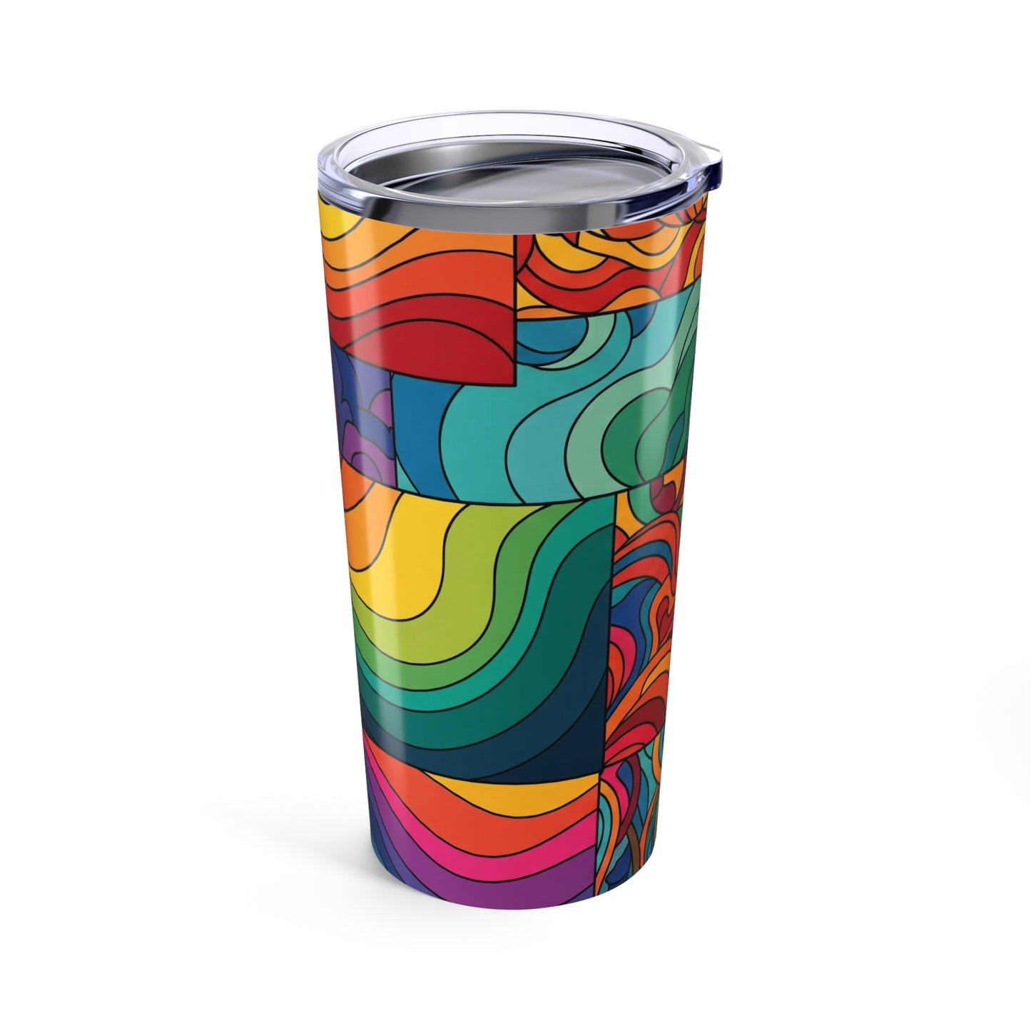 20oz Insulated Stainless Steel Tumbler With Printed Design Leak Proof Lid For Hot Or Cold Beverages Dishwasher Safe